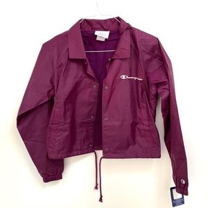 NWT Champion Cropped Jacket Lightweight Coat Heritage Venetian Purple
